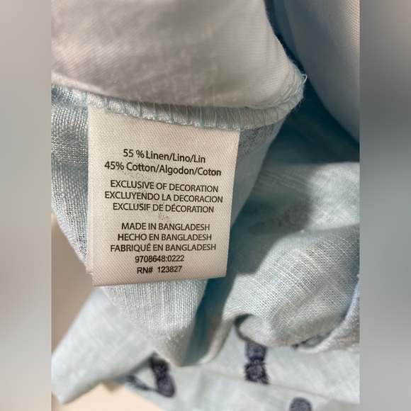 Tenth + Ocean Shorts Mens Size 2XL Blue ￼ Washable Linen Pull On New - Picture 8 of 11